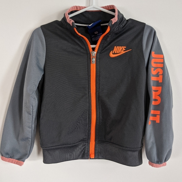Nike Other - Nike grey & orange zip up track jacket sweater